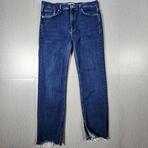 Mavi Jeans Womens 31/30 Maria Slit High Rise Flare Dark Wash Denim